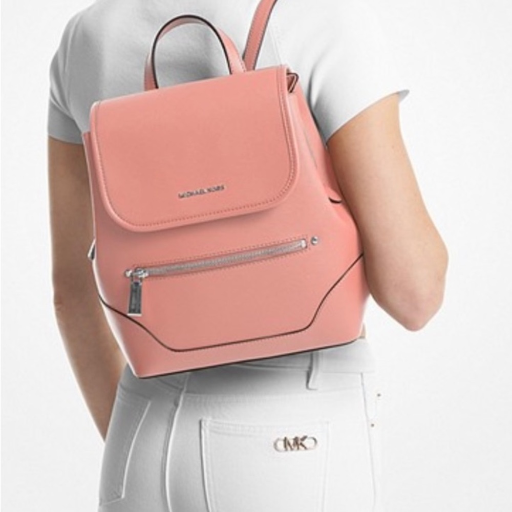 Michael Kors Harrison Medium Saffiano Leather Backpack ~ Pink
